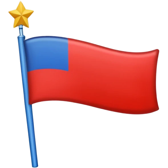 Зелено-синий флаг с красным колесом в середине emoji