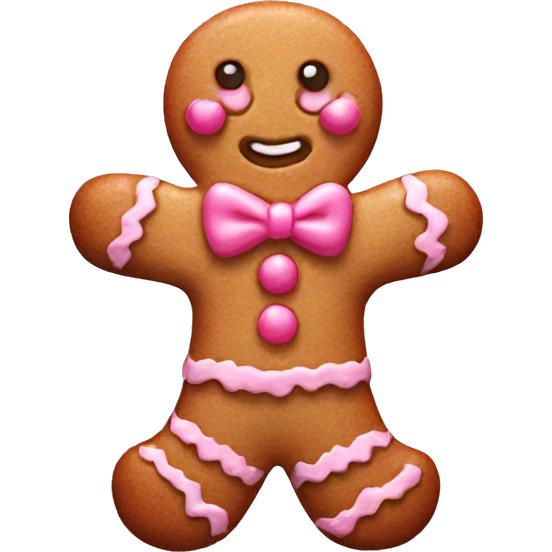 Cute pink gingerbread man  emoji