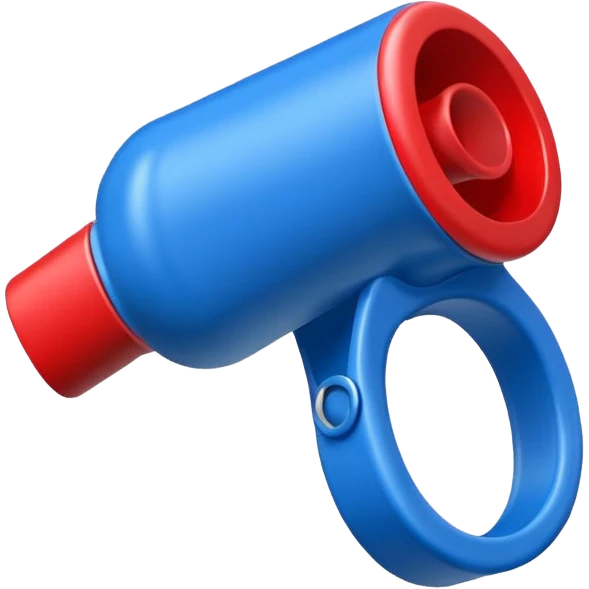 whistle in blue (#00A3E0) and red (#F9423A)  emoji