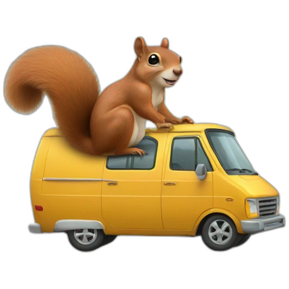 Squirrel in a van emoji
