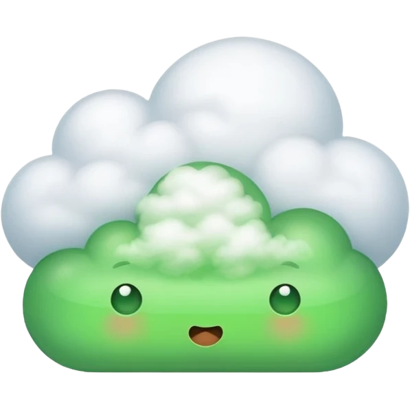 A cute fart green emoji