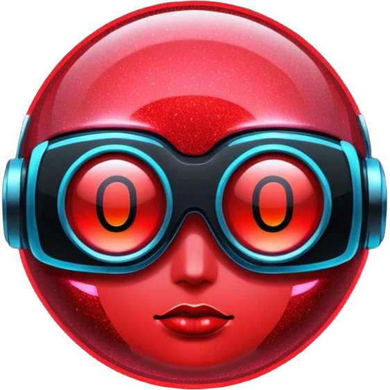 red glitter cyberpunk light emoji