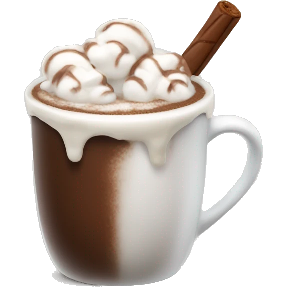 Hot chocolate with cream and marshmallow  emoji