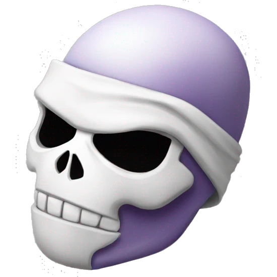 white skull head as donatello ninja turtle emoji