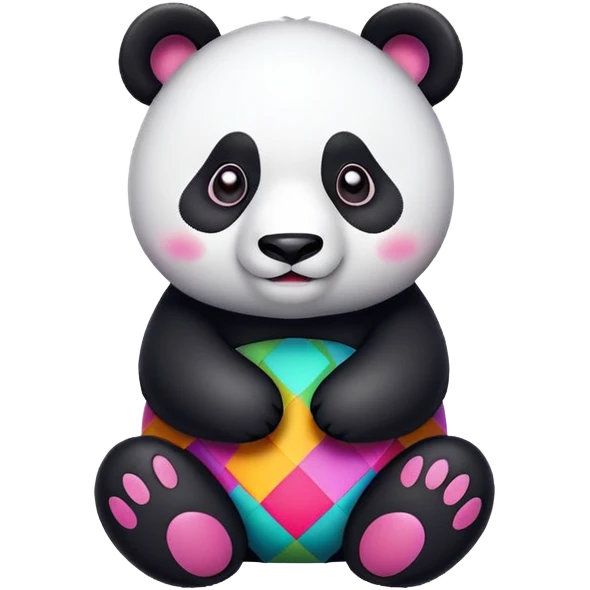 Colorful panda emoji