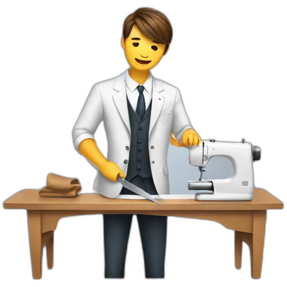 Tailor cutting a suit emoji