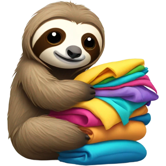 Sloth folding clothes emoji