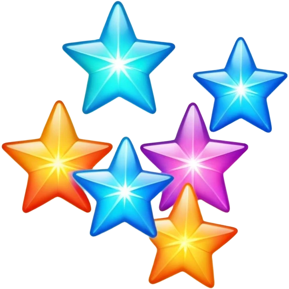 Glowing colorful stars emoji