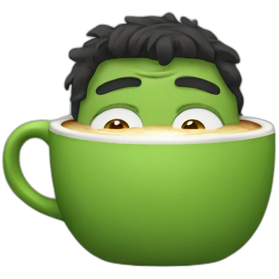 Hulk drinking cappuccino  emoji