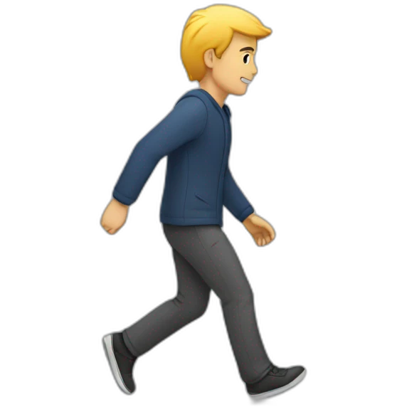 A man walks and falls emoji