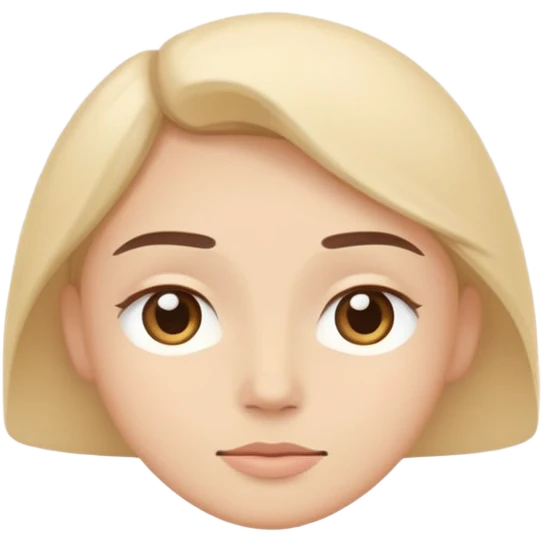 minimal flat emoji with relaxed expression,
smooth eyebrows,
open calm eyes,
feeling of ease and safety,
pastel neutral colors,
modern mindfulness app style,
transparent background,
vector illustration emoji