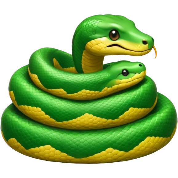 baby anaconda coiled up, simple emoji style emoji