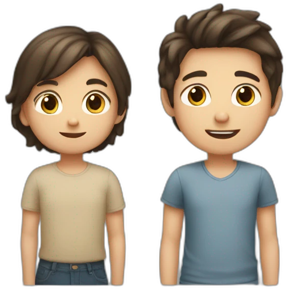 one white older brother with dark hair, one little brother with light hair one tanned sister with brown hair emoji