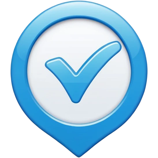 Bright blue verified badge, white checkmark, clean icon, transparent background --ar 1:1 emoji