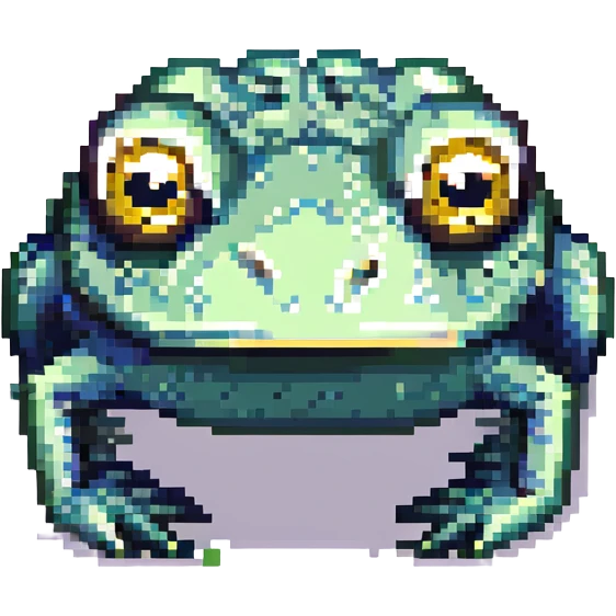 derpy frog with big cute eyes emoji
