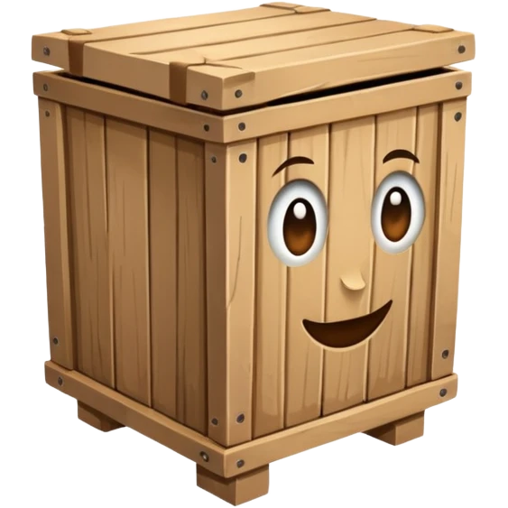 Draw a box made of three non-fruit wooden boards with a front view
 emoji