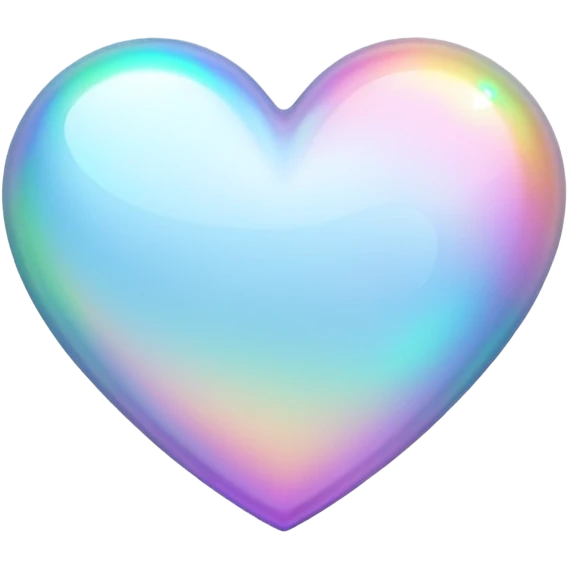 white heart with a holographic effect emoji