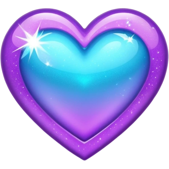 glitter purple and cian heart emoji