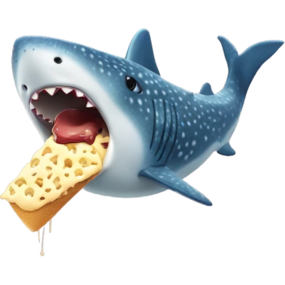Whale shark eating icecream  emoji