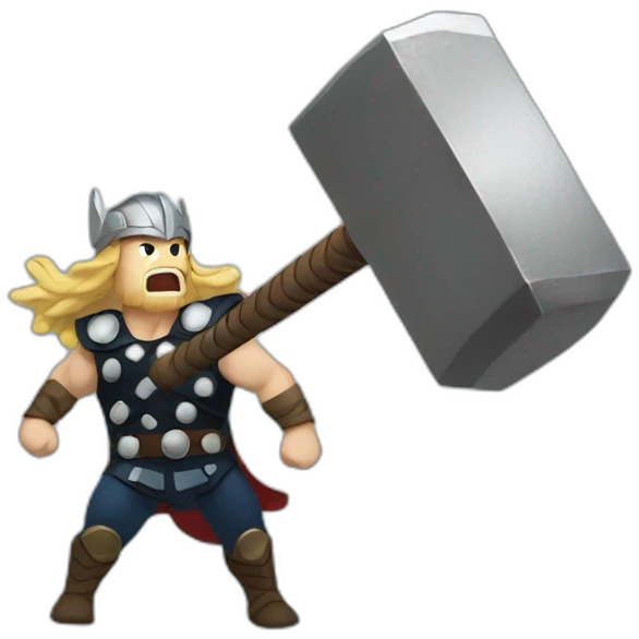 thor strikes with his hammer emoji