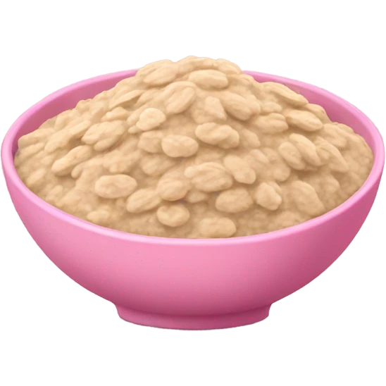 plain oatmeal in a pink bowl emoji