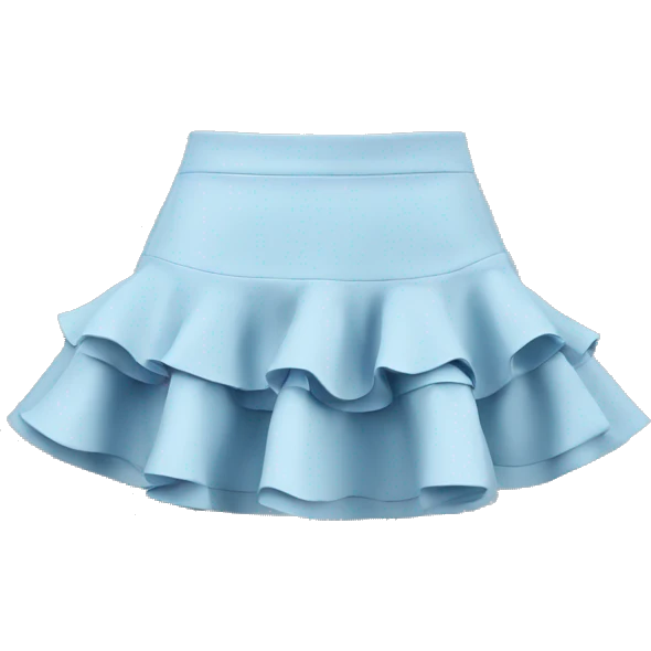 Pale blue ruffle mini skirt no model emoji