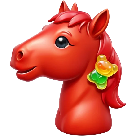 Horse with a gummy bear head emoji