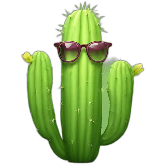 Cactus avec des lunettes emoji