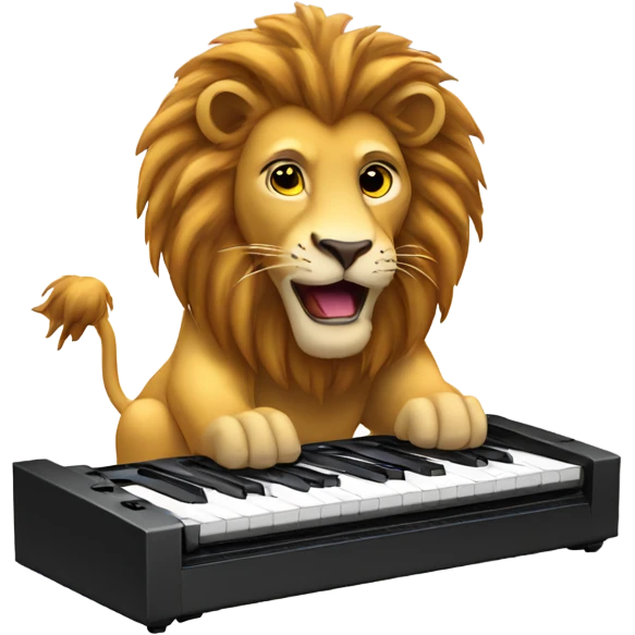 lion playing on a synthesiser  emoji