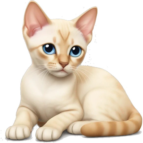 Flame point Siamese kitten laying emoji