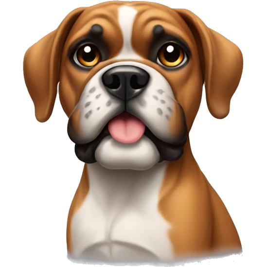 Boxer dog with bow emoji