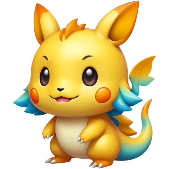 Randomly-colored chibi Fakémon-creature emoji