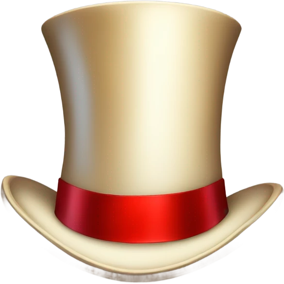 a classic top hat with a red ribbon at the base emoji