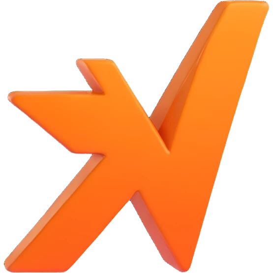 check mark icon, slightly 3D effect, color #ff7f00 orange, no text emoji