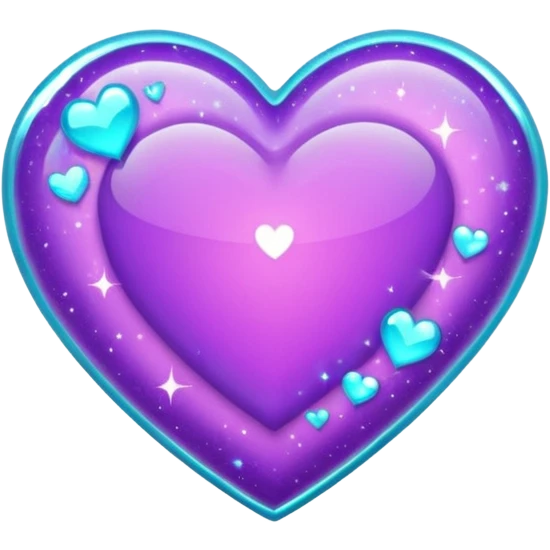 glitter purple and cian heart emoji