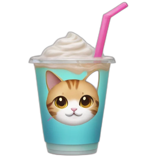 Cat wants to drink boba tea emoji