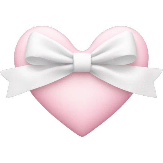 Pastel pink heart with white bow emoji