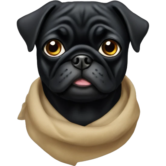 Black pug emoji