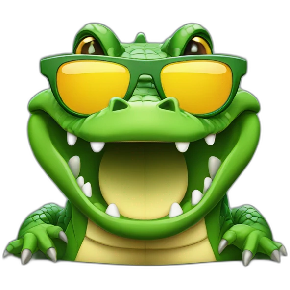 Crocodile with sunglasses emoji