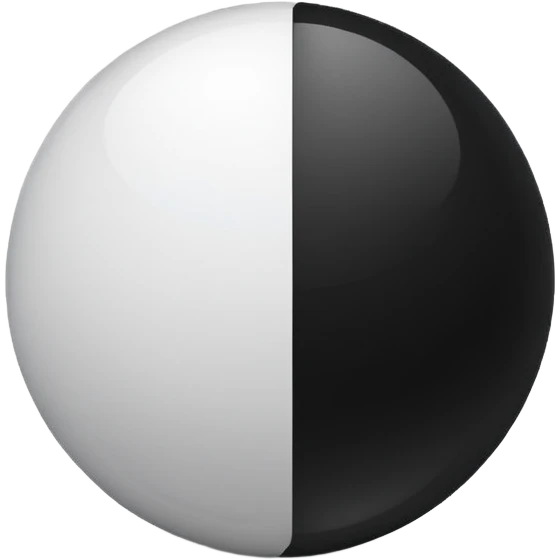 create an image that symbolizes the black and the white, like a dichotomy emoji
