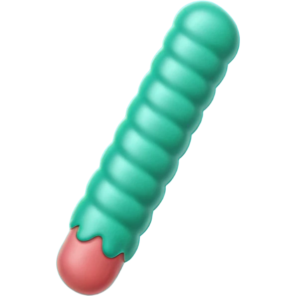 Lactobacillus bacteria emoji, thick rod shape, teal green, soft fibrous texture, clean ingredient icon style emoji