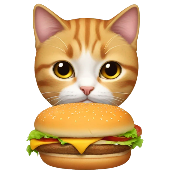 Cat holding a burger  emoji