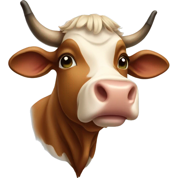 brown cow with alpine bell around her neck emoji