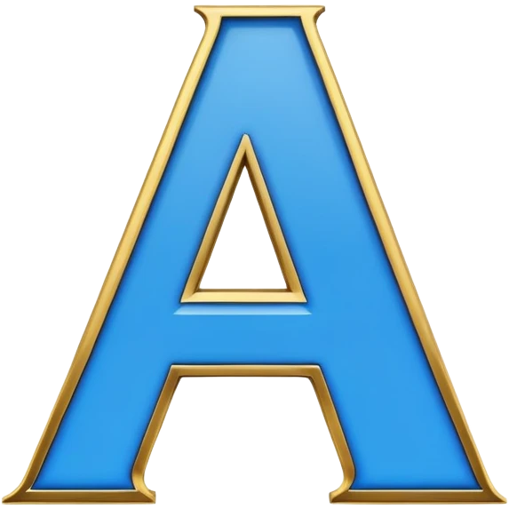 Bold Black-Blue-White-Gold Font Letter “A” emoji