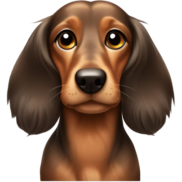 Long hair dapple miniature dachshund  emoji