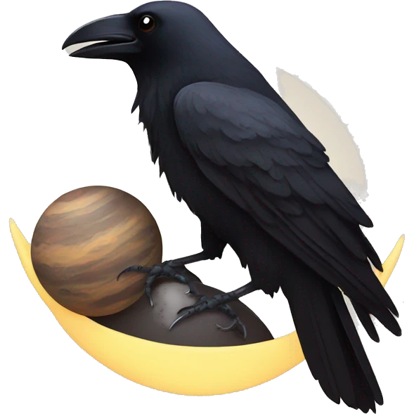 Crow with planet emoji