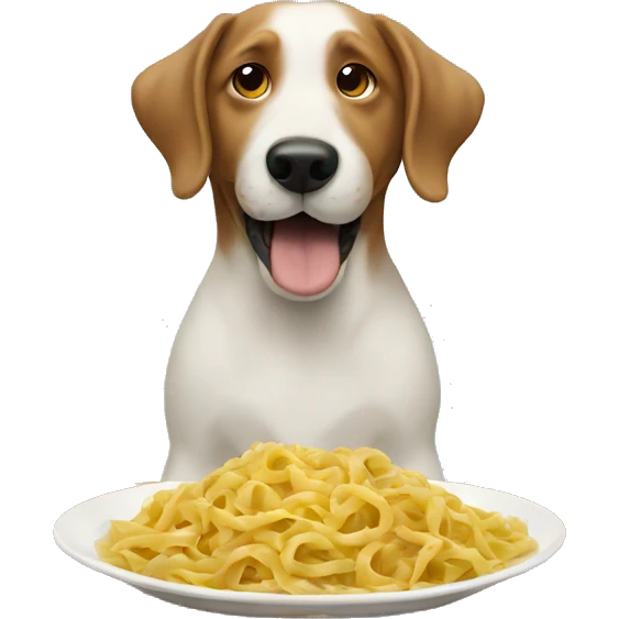 dog eating pasta  emoji