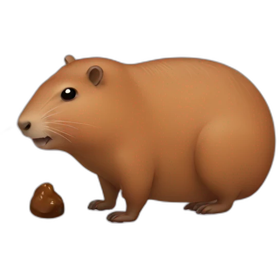 Capybara with poop emoji
