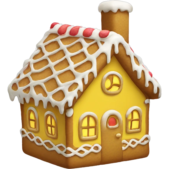 Yellow gingerbread house emoji