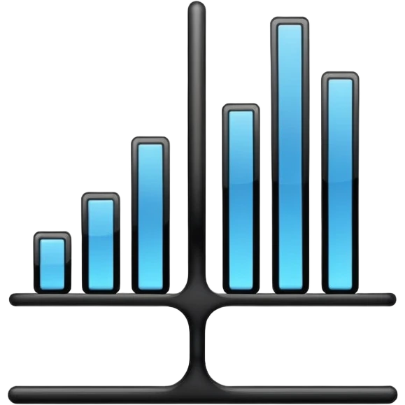 Minimalistic flat vector icon, iOS style, thin black contour on white background. Bars in ascending order like a sorting visualization. Clean, no text, no shadows emoji
